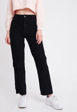 CORDUROY TROUSERS - BLACK