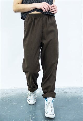 VINTAGE 1990S BROWN HIGH-WAISTED TROUSER