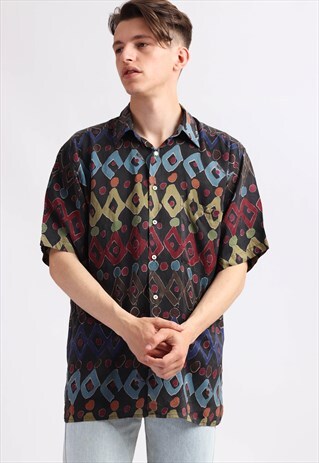 VINTAGE BURMA BIBAS PATTERN SHIRT