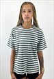 Vintage 90s stripes green and white t-shirt 