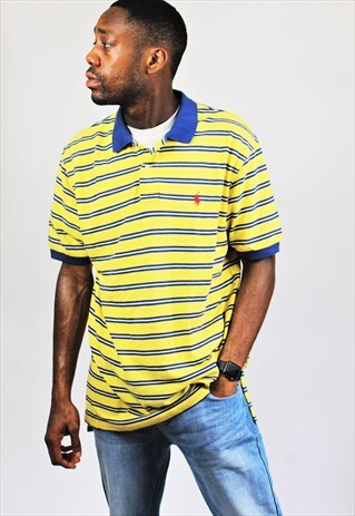 RETRO / 90'S / RALPH LAUREN / YELLOW & BLUE POLO