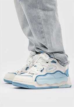 Chunky sole trainers raver sneakers platform skater shoes 