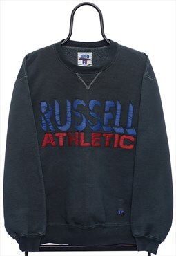 Vintage Russell Athletic Spellout Black Sweatshirt Womens