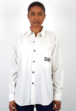 Vintage D&G by Dolce & Gabbana Long Sleeve Shirt in White