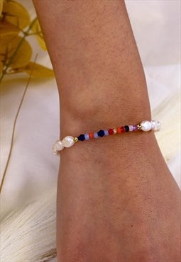 Bead And Pearl Multicolour Bracelet 90s Y2K Jewellery