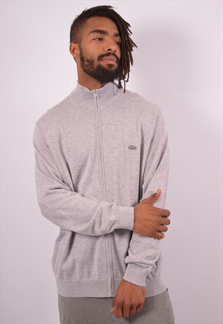VINTAGE LACOSTE CARDIGAN SWEATER GREY
