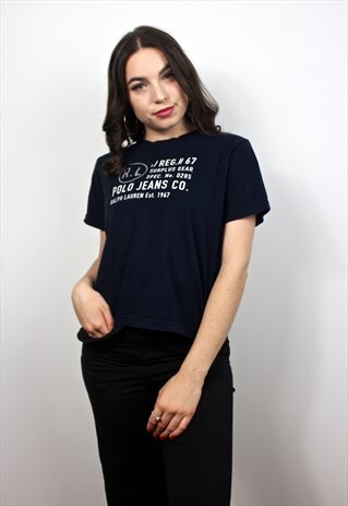 90'S RETRO NAVY SPELL-OUT T-SHIRT