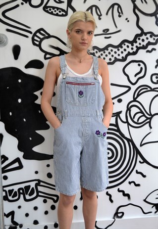 STRIPED SHORTS DUNGAREES
