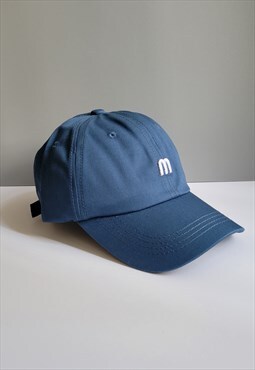 Blue Graphic Vintage Cotton Baseball Adjustable Cap 