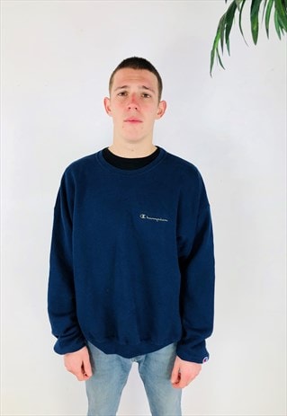 NAVY BLUE CHAMPION CREWNECK JUMPER