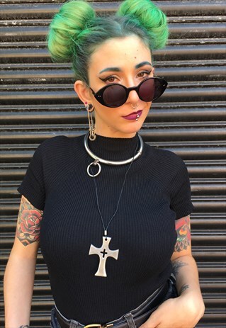 VIINTAGE CROSS NECKLACE/CHOKER