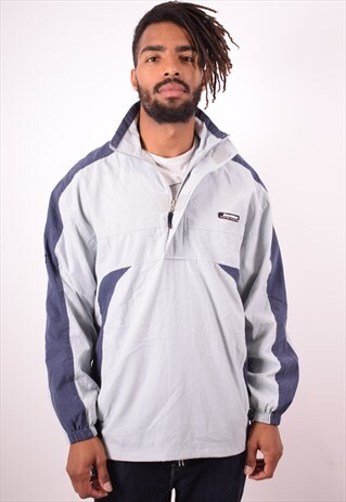 LOTTO MENS VINTAGE PULLOVER TRACKSUIT TOP MEDIUM BLUE 90S