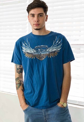 VINTAGE HARLEY-DAVIDSON T-SHIRT LOGO 90S L 7.9