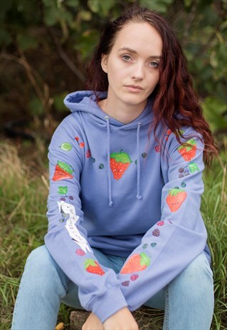 HAND PAINTED UNISEX, DON'T BERRY YOUR FEELINGS HOODIE