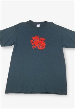 Vintage Dragon Print T-Shirt Black Large BV17974