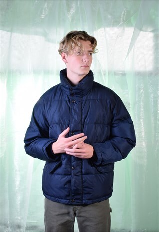 VINTAGE FILA NAVY PUFFA JACKET