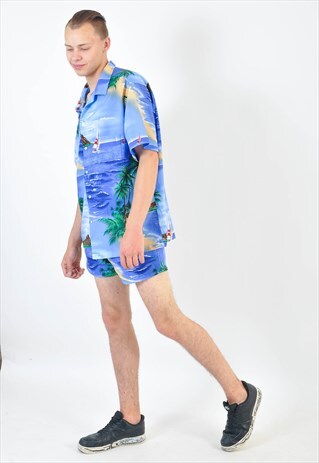 VINTAGE 80S SHIRT AND BLOUSE SET IN HAWAII PINT