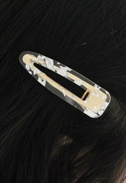 Acrylic Foil Barrette Hair Clip