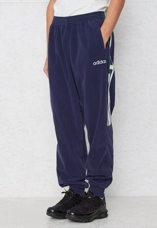 VINTAGE RETRO BLUE ADIDAS TRACK BOTTOMS JOGGERS