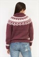 WOMEN'S L SWEATER WOOL ICELAND PULLOVER HIGH NECK CHRISTMAS