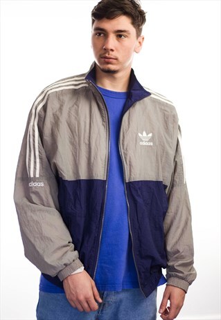 VINTAGE ADIDAS LOGO WINDBREAKER JACKET 90S XL 18.1