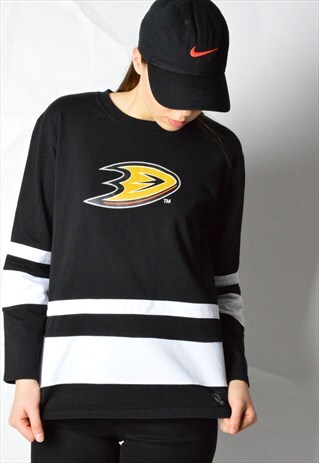 BLACK WHITE STRIPED NHL HOCKEY SWEATSHIRT