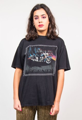 RETRO 90'S BLACK HARLEY DAVIDSON GRUNGE T-SHIRT