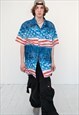 VINTAGE Y2K ICONIC USA FLAG/DENIM PRINT SHIRT IN TRICOLOR