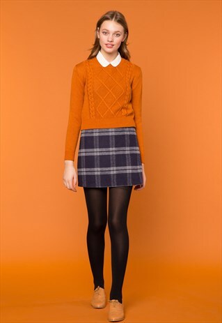 ORANGE DIAMOND CABLE BRAID KNIT JUMPER