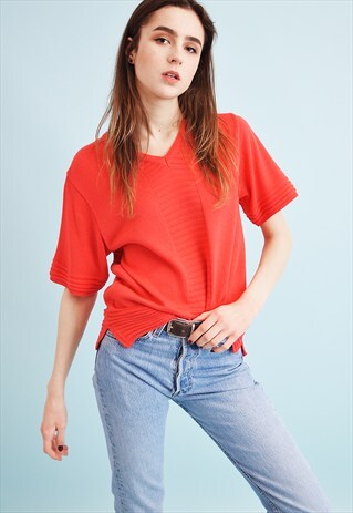 90'S RETRO MINIMALIST KNITTED OVERSIZED TOP BLOUSE