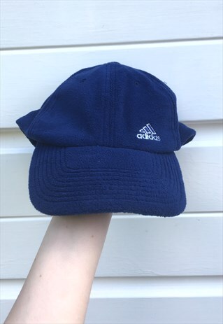 MENS ADIDAS FESTIVAL DARK BLUE WHITE FLEECE HAT CAP