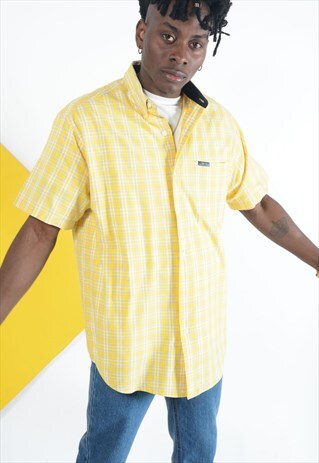VINTAGE CHAPS SHIRT IN YELLOW CHECK.