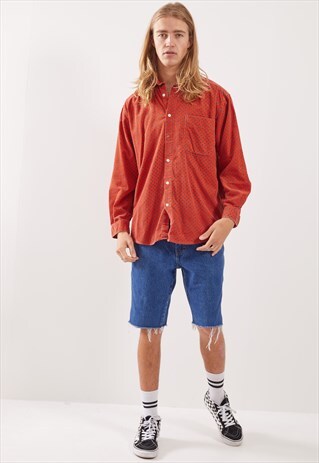 VINTAGE PATTERNED FESTIVAL LONG SLEEVE CORDUROY SHIRT