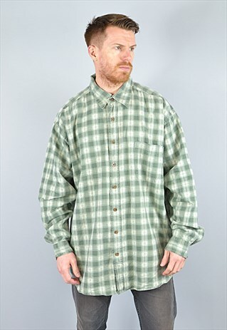 WRANGLER VINTAGE CHECKED FLANNEL SHIRT GREEN