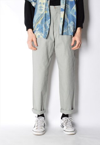 LUHTA VINTAGE 80S PASTEL KHAKI LINEN BLEND PANTS