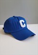 BLUE GRAPHIC VINTAGE COTTON BASEBALL ADJUSTABLE CAP 