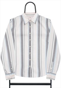 Vintage Tommy Hilfiger White Striped Shirt Womens