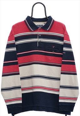 Vintage First Issue Beige Striped Polo Shirt Mens