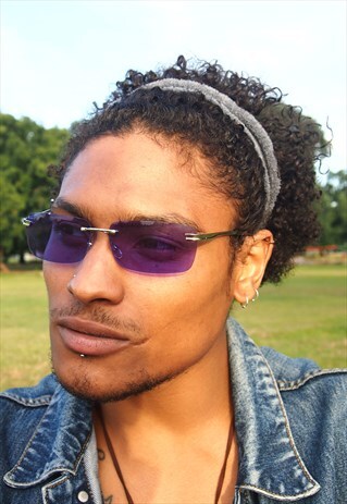 PURPLE LENS 90S RIMLESS SUNGLASSES