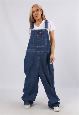 VINTAGE USA DICKIES DENIM DUNGAREES PLUS SIZE 20 3XL (51H)
