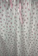 VINTAGE 80S WHITE NIGHT DRESS WITH PINK FLOWERS, UK14/16