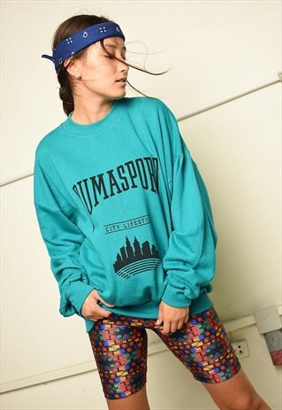 80S PUMA SLOGAN OVERSIZED SLOUCHY SWEATSHIRT JUMPER