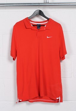 Vintage Nike Swoosh Polo Shirt in Red Tick Logo XL