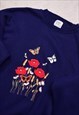 WOMEN'S VINTAGE 90S BUTTERFLY FLORAL EMBROIDERED SWEATER