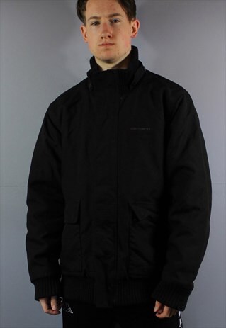 VINTAGE CARHARTT RUGGED WORKWEAR COAT/JACKET IN BLACK WITH E