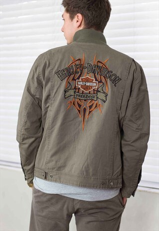 VINTAGE HARLEY-DAVIDSON REVERSIBLE JACKET LOGO 90S S 37.0