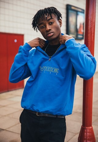 VICE 84 - ROYAL BLUE 1/4 ZIP SWEATSHIRT