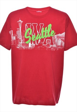 VINTAGE SEATTLE PRINTED T-SHIRT - XL