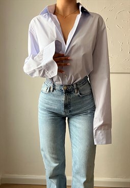 Original Vintage BOSS oversized button up shirt in purple 