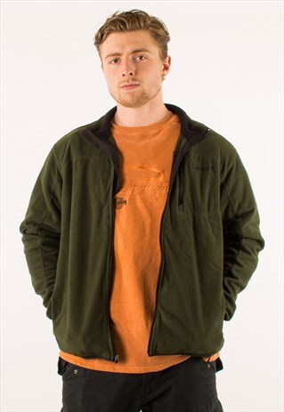 VINTAGE GREEN TIMBERLAND FULL ZIP FLEECE
